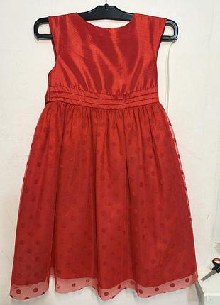 Нарядное пышное красное платье 5-6 лет tu