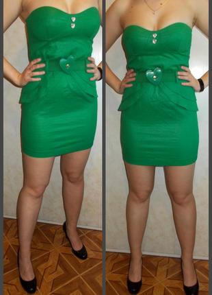 Нове модне елегантне плаття трендового зеленого кольору по бірці розмір 10
