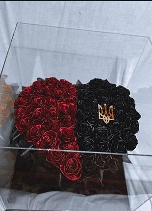 Розы из атласной ленты