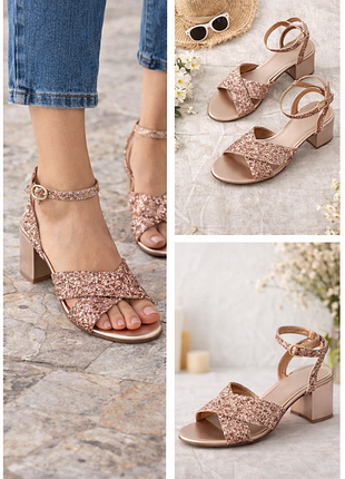 Wide fit блискучі босоніжки р 38