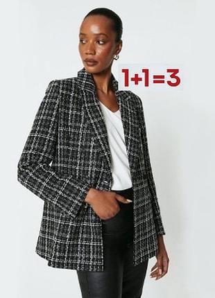 1+1=3 🎁 твідовий однобортний піджак жакет блейзер від shein
