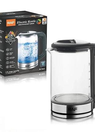 Електрочайник скляний raf r-7943 - 2.5л 2000 вт bq-21