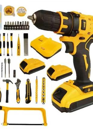 Акумуляторний шуруповерт krafftec 48v з набором інструментів для дому ul-82