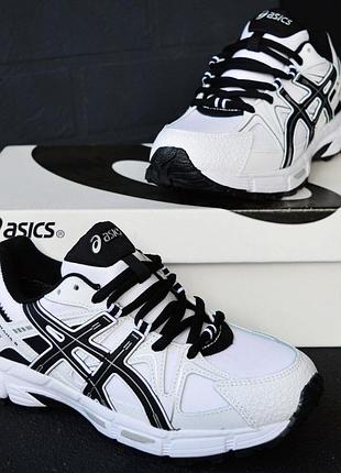 Asics gel kahana 8 белые с черным, термо женские термо ❄️ кроссовки новые (арт.5168)