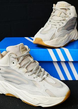 Adidas yeezy boost 700 v2 (безбренд) beige gray бежеві з сірим, хутро жіночі зимові ❄️ кросівки нові (арт.5172)