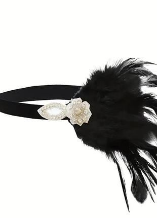 Повязка с перьями ям в стиле гетсби