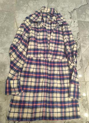 Плаття, сукня zara в клітинку біла з голубим. стан ідеальний. тепла. нова.