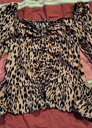Блуза леопардовый принт