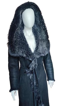 Дубленка тосканая / натуральная кожа + натуральный мех / ягненок / ausma / vintage ❄️ 38eur/наш 38-40рр (см. замеры)