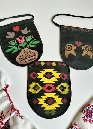Ладунка поясная, карман, кармашек на талию росписная вручную.