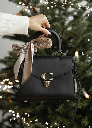 Сумочка женская черная из натуральной кожи