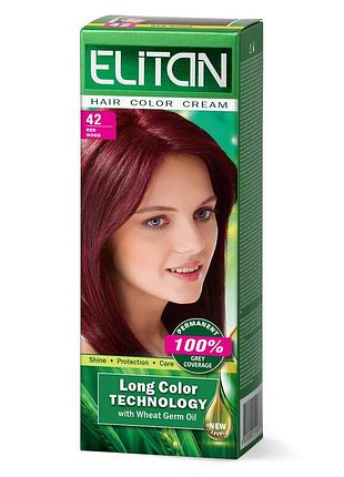 Стійка крем-фарба для волосся elitan №42 червоне дерево