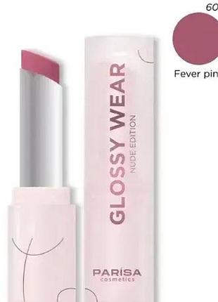 Помада для губ увлажняющая parisa cosmetics lipstick glow wear pgw-06 тон 603 fever pink