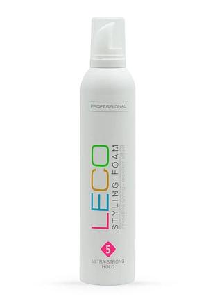 Пенка для волос leco professional ультрасильная фиксация 5, 300 мл.