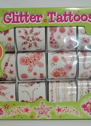 Набір дитячих тимчасових татуювань glitter tattoos, josef otten