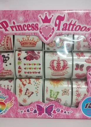 Набір дитячих тимчасових татуювань princess tattoos, josef otten