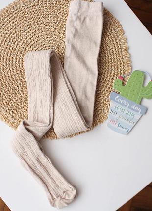 Плотные бежевые колготы с узором next 13-14 лет