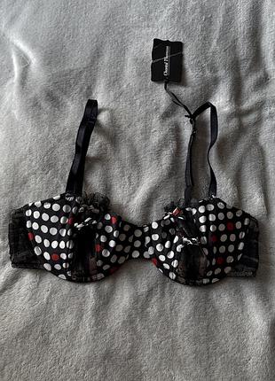 Жіночий бюстгальтер чорний з сіткою 85с