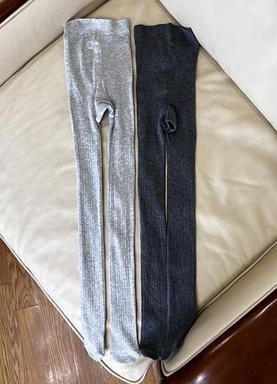 Колготи, колготки в рубчик 7-8 років ріст 122-128 світло сірі і темно сірі довжина 77 і 75 см, від прімарк