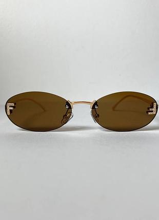 Солнцезащитные очки fendi first crystal gelbe ovale sonnenbrille