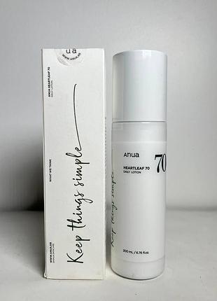 Питательный лосьон для лица anua heartleaf 70% daily relief lotion