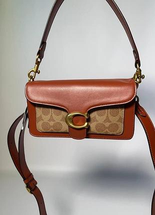 Сумка женская coach signature monogram mini коричневая