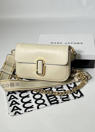 Сумка marc jacobs the j marc cloud white кожаная 3