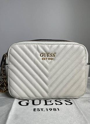 Женская кросс-боди сумка guess noelle crossbody camera, белая