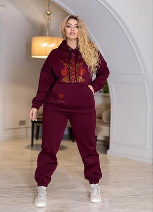 Теплий жіночий спортивний костюм.жиночий тепловий костюм. розміри 48-58