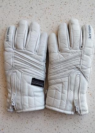 Теплі шкіряні жіночі перчатки рукавиці thinsulate