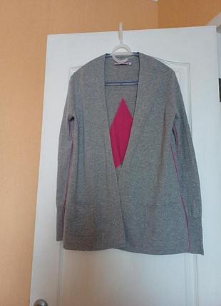 Кардиган жіночий вовна мериноса  +кашемір супер сірий меланж від ас германия