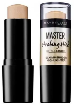 Хайлайтер для обличчя maybelline make up master strobing stick №200 medium nude glow/перлово-бежевий
