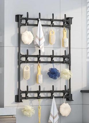 Настенная вешалка для одежды на 3 уровня