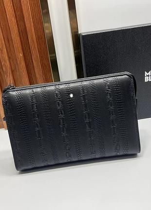 Кожаная борсетка клатч montblanc