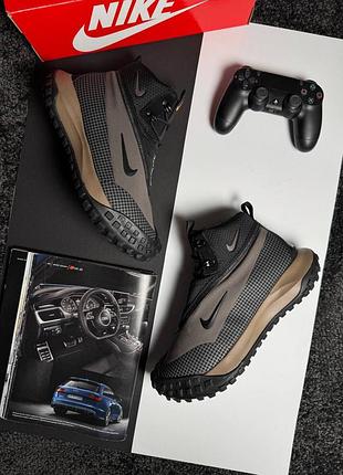 ❄️зимние мужские кроссовки nike acg mountain fly high fur taupewood black