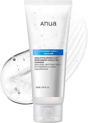Увлажняющий нежный гель для умывания anua 8 hyaluronic acid moisturizing gentle gel cleanser 150 мл