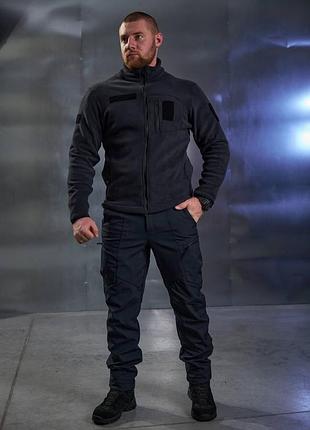 🖍кофта флісова polartec military navy blue, темно-синій для дснс