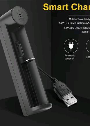 Зарядное устройство yoni c1 для li-ion аккумуляторов 18650, 21700, 26650 (usb)