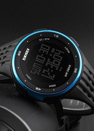 Наручний годинник для чоловіка skmei будильник|подсветка|секундомер, синий