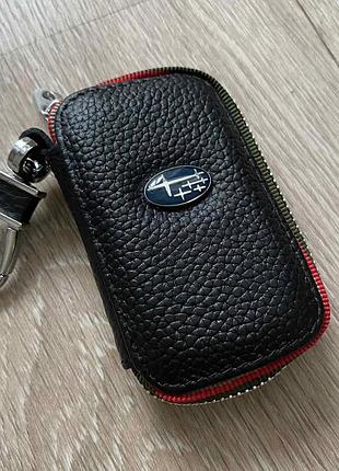 Автомобільний, виготовлений зі шкіри чохол брелок для ключів від машини, брелок сигналізації натуральна шкіра subaru