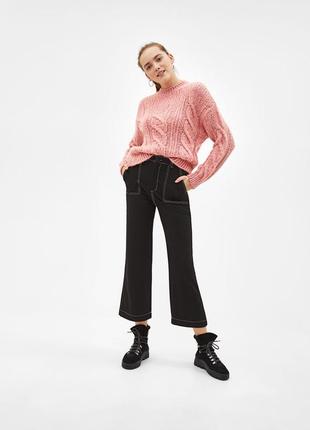 Теплий об'ємний в'язаний светр bershka {oversize}3 фото