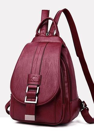 Модний рюкзак жіночий-бананка бордовий