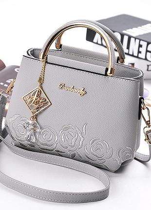 Жіноча сумка з квітами серый