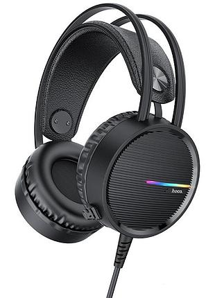 Наушники игровые hoco w100 touring gaming hi-res, черные