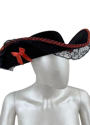 Шляпа пиратка 13-617blk-rd