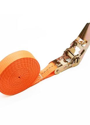 Ремінь стяжний для кріплення вантажів із храповим механізмом 6 метрів orange