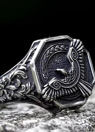 Кільце стильний перстень каблучка для чоловіків зі сталі indi 19 з нержавіючої сталі з птахом limited edition 20