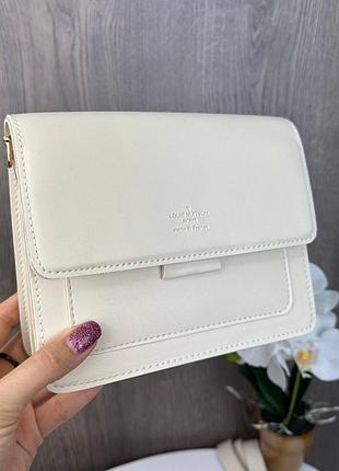 Жіноча невелика сумка, клатч через плече, міні сумка для дівчат молочний