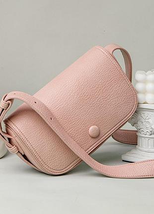 Сумочка класична жіноча 10360 крос-боді з ремінцем чорного кольору рожевий