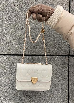 Сумочка женская кросс-боди на цепочке 10216 голубая молочный